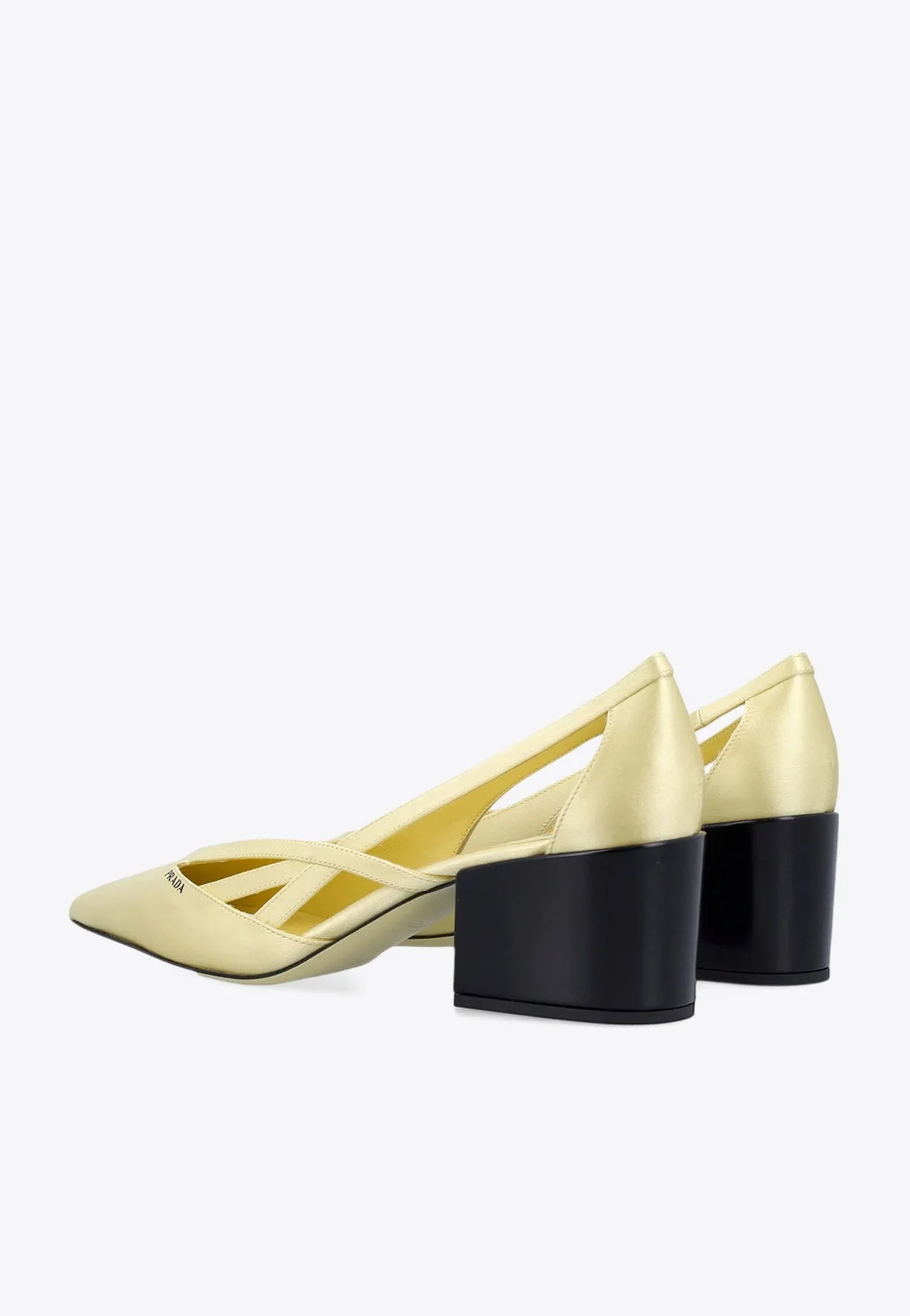 55 Satin Cut-Out Pumps