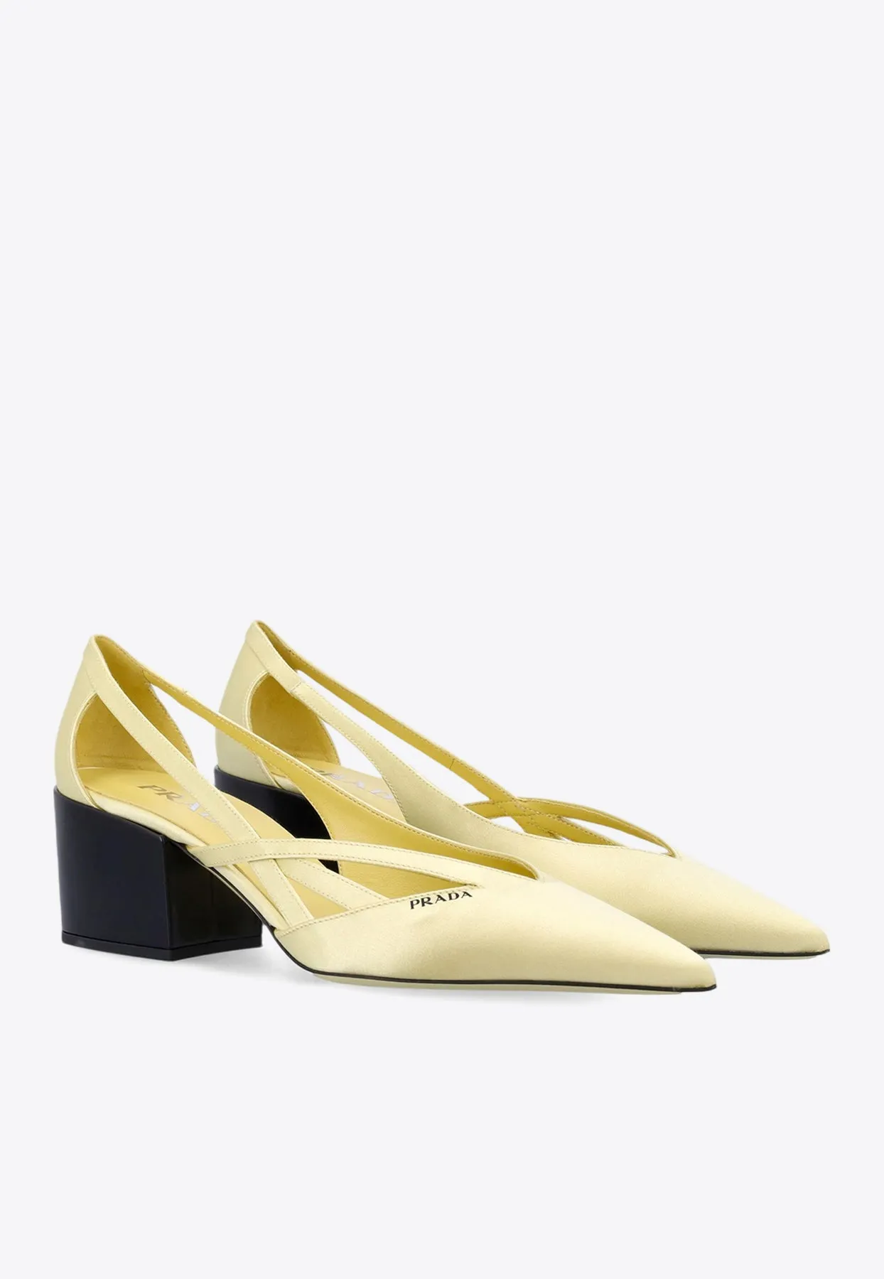 55 Satin Cut-Out Pumps