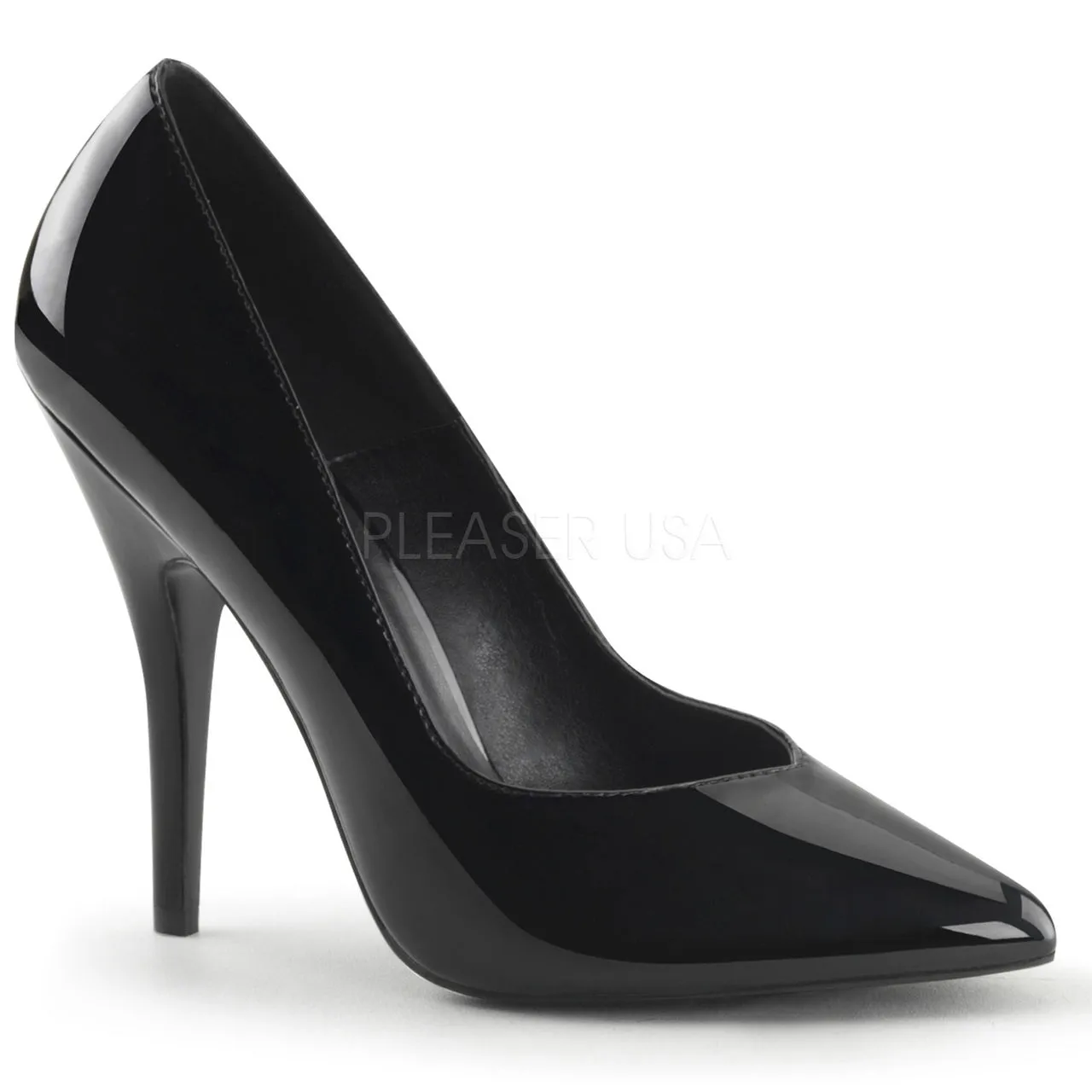 5" Black Kitten Heel Classic Pointed Toe Pump*