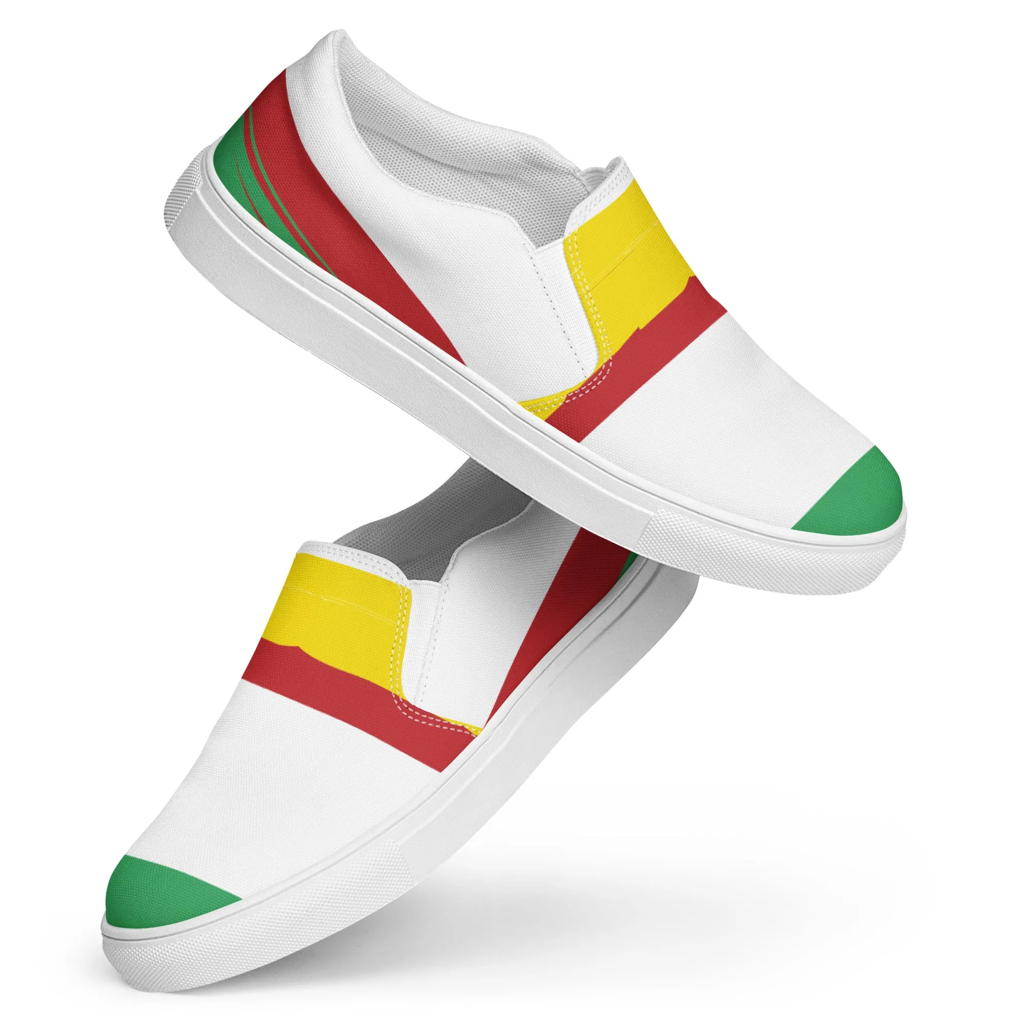 AFRICA STRIPES Women’s Slip-On Canvas Shoes (White)