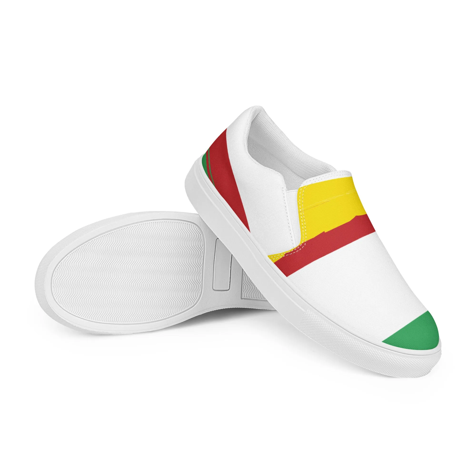AFRICA STRIPES Women’s Slip-On Canvas Shoes (White)