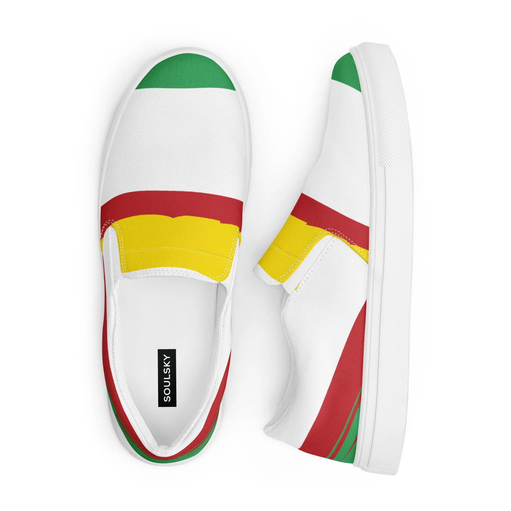 AFRICA STRIPES Women’s Slip-On Canvas Shoes (White)