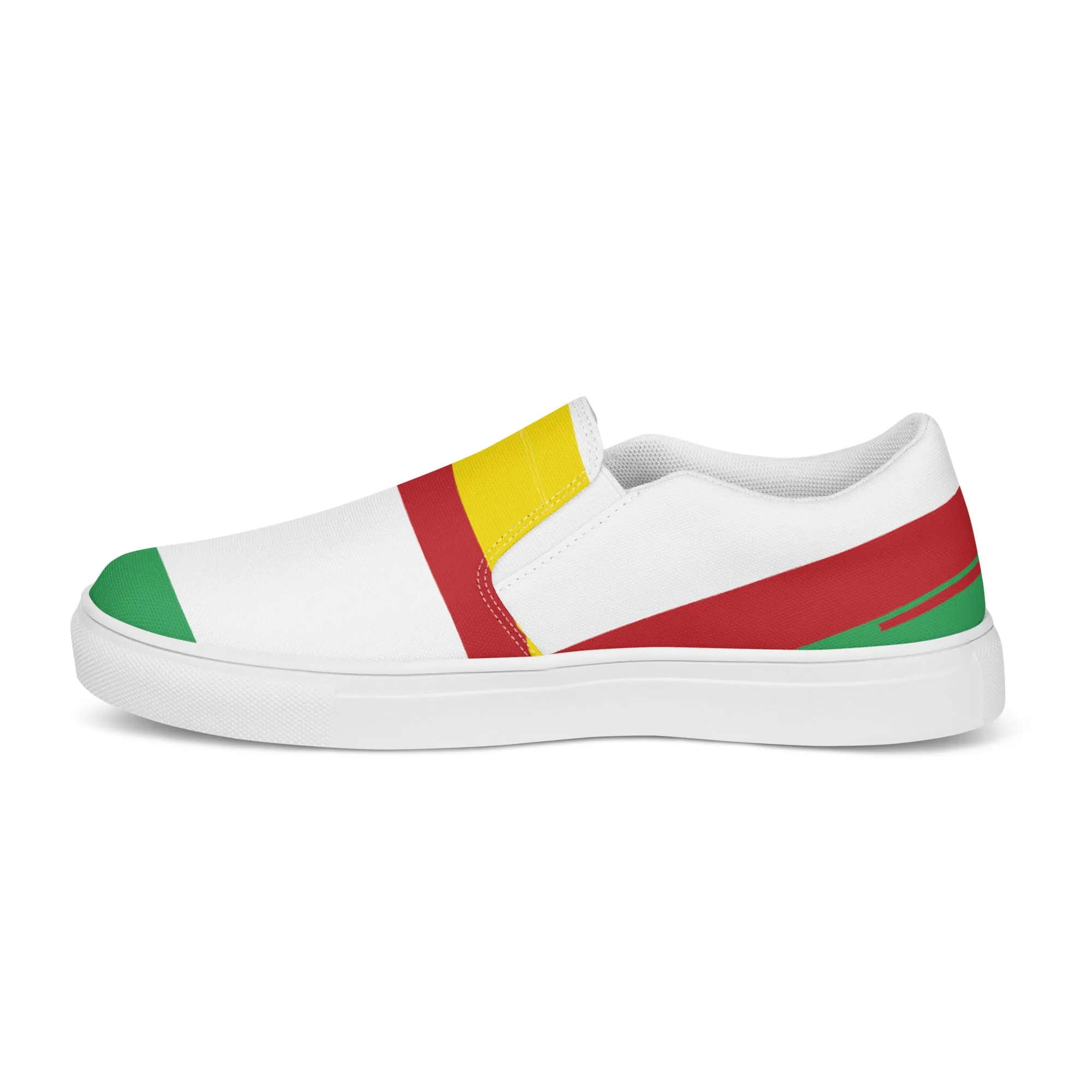 AFRICA STRIPES Women’s Slip-On Canvas Shoes (White)