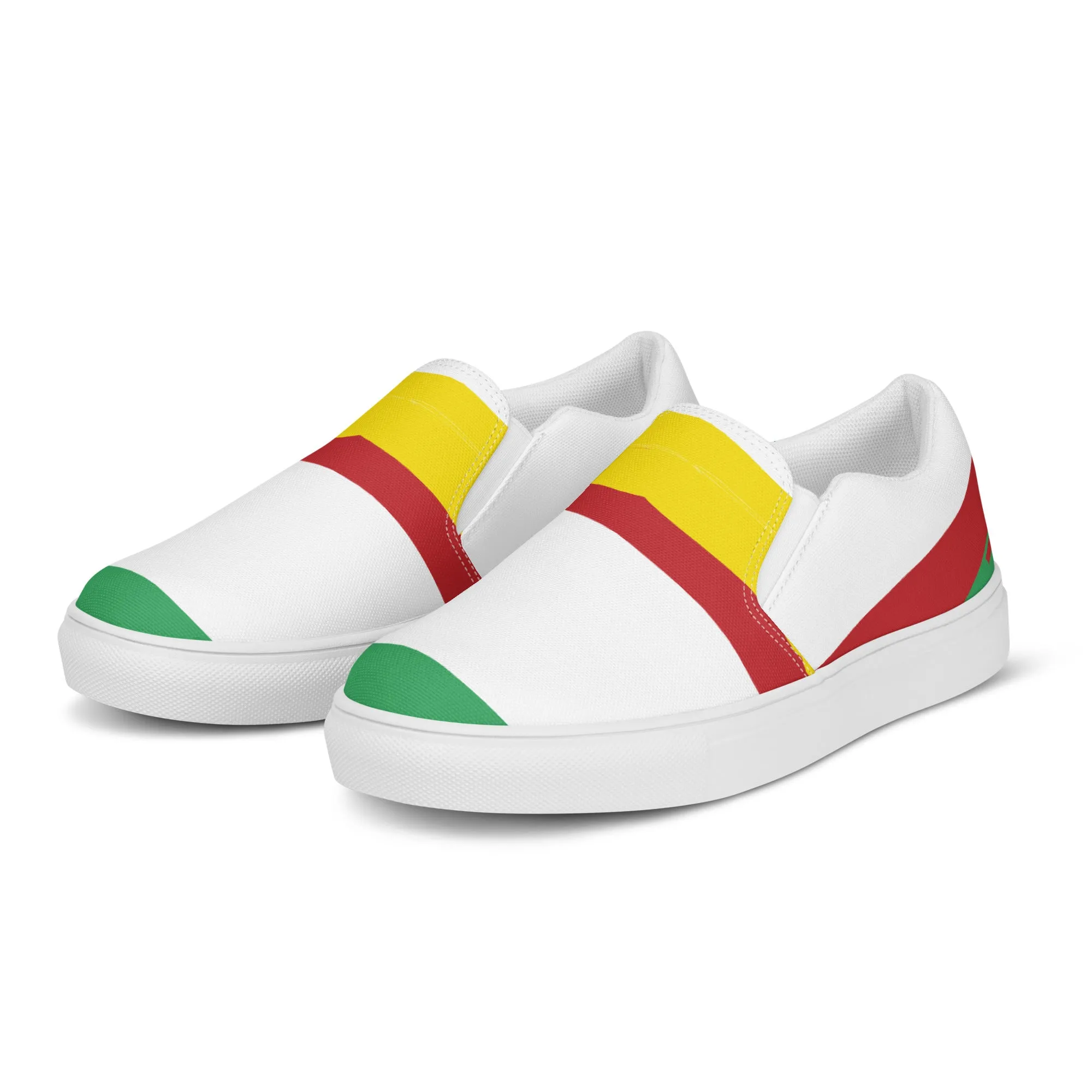 AFRICA STRIPES Women’s Slip-On Canvas Shoes (White)