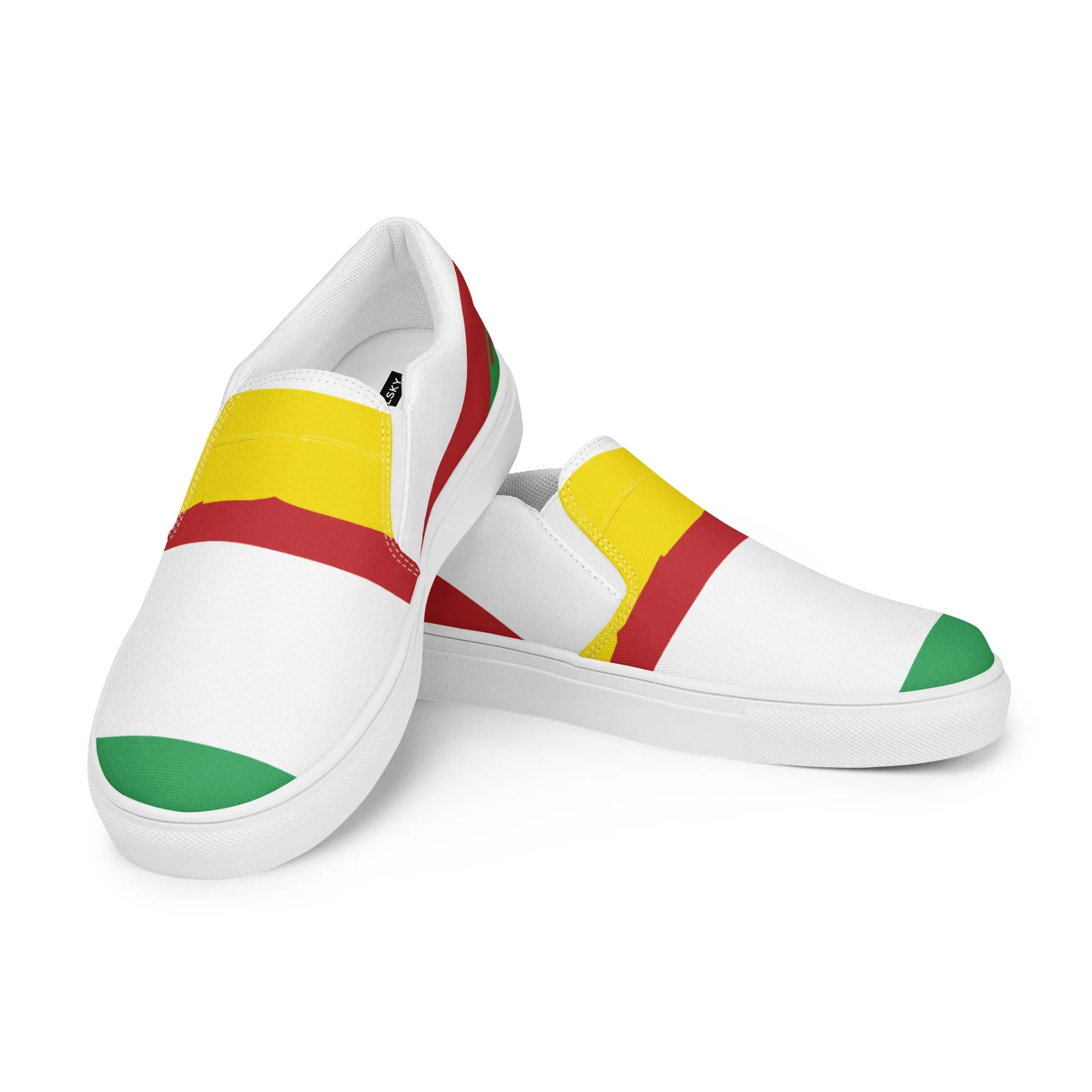 AFRICA STRIPES Women’s Slip-On Canvas Shoes (White)