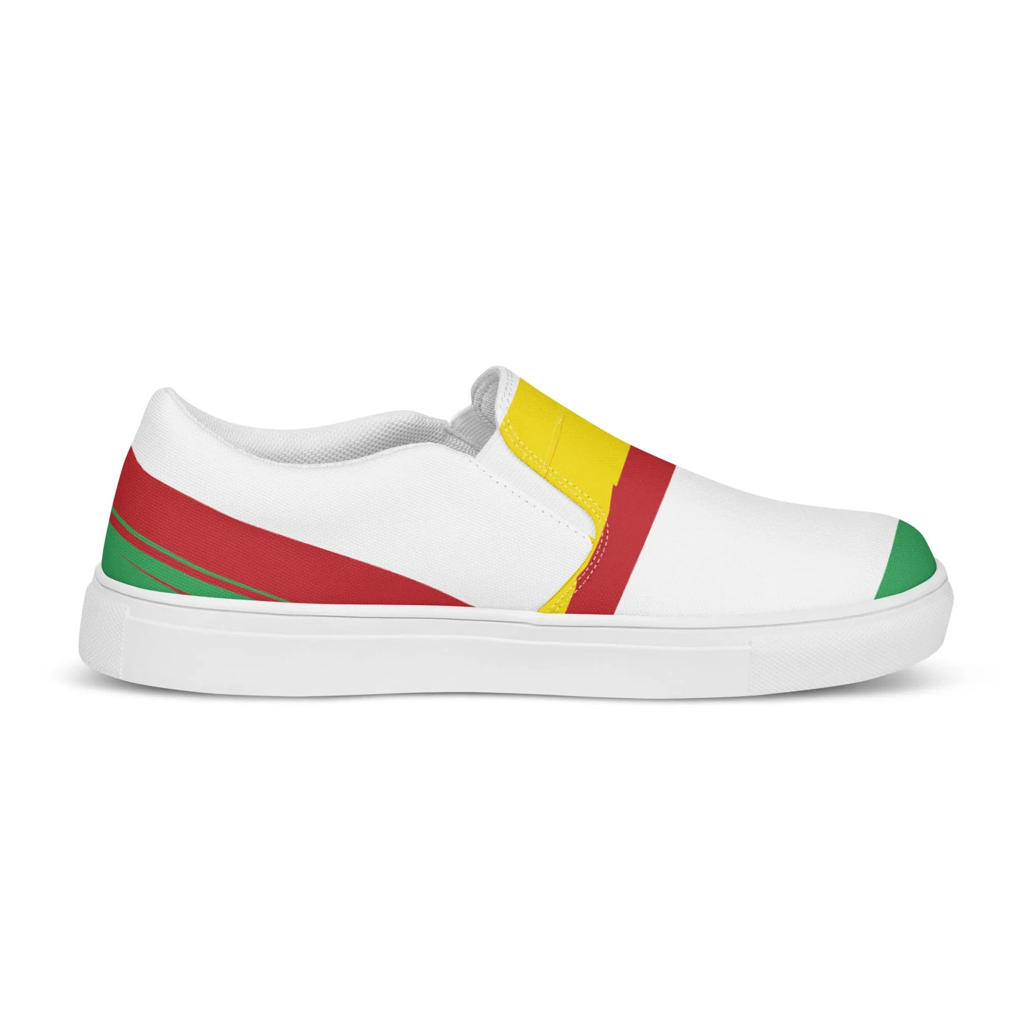 AFRICA STRIPES Women’s Slip-On Canvas Shoes (White)