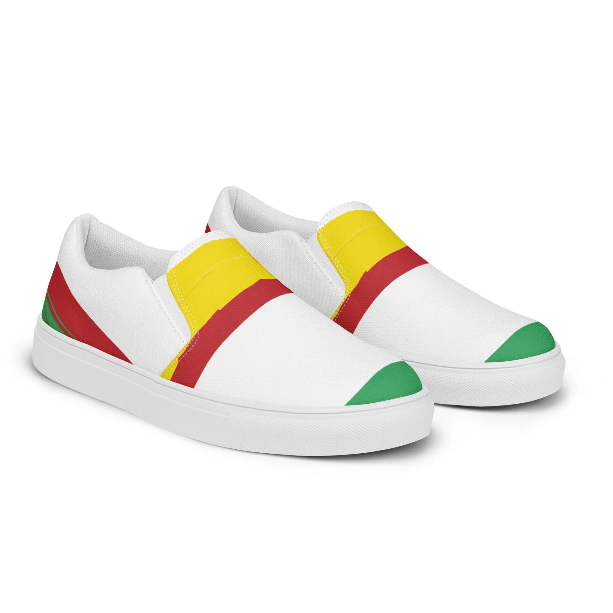 AFRICA STRIPES Women’s Slip-On Canvas Shoes (White)