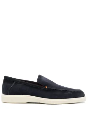 almond-toe suede loafers