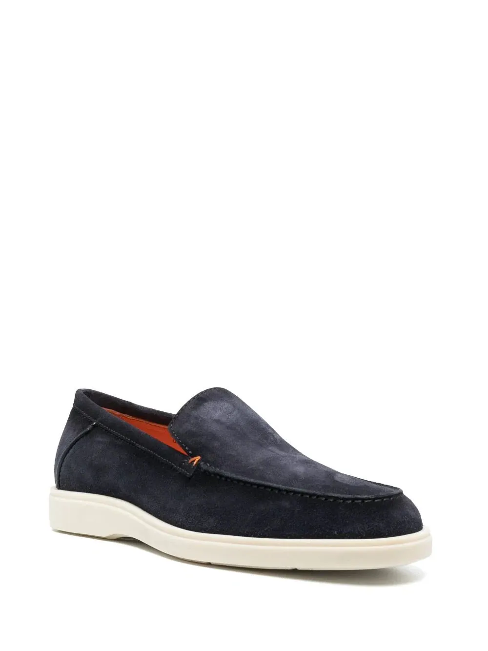 almond-toe suede loafers