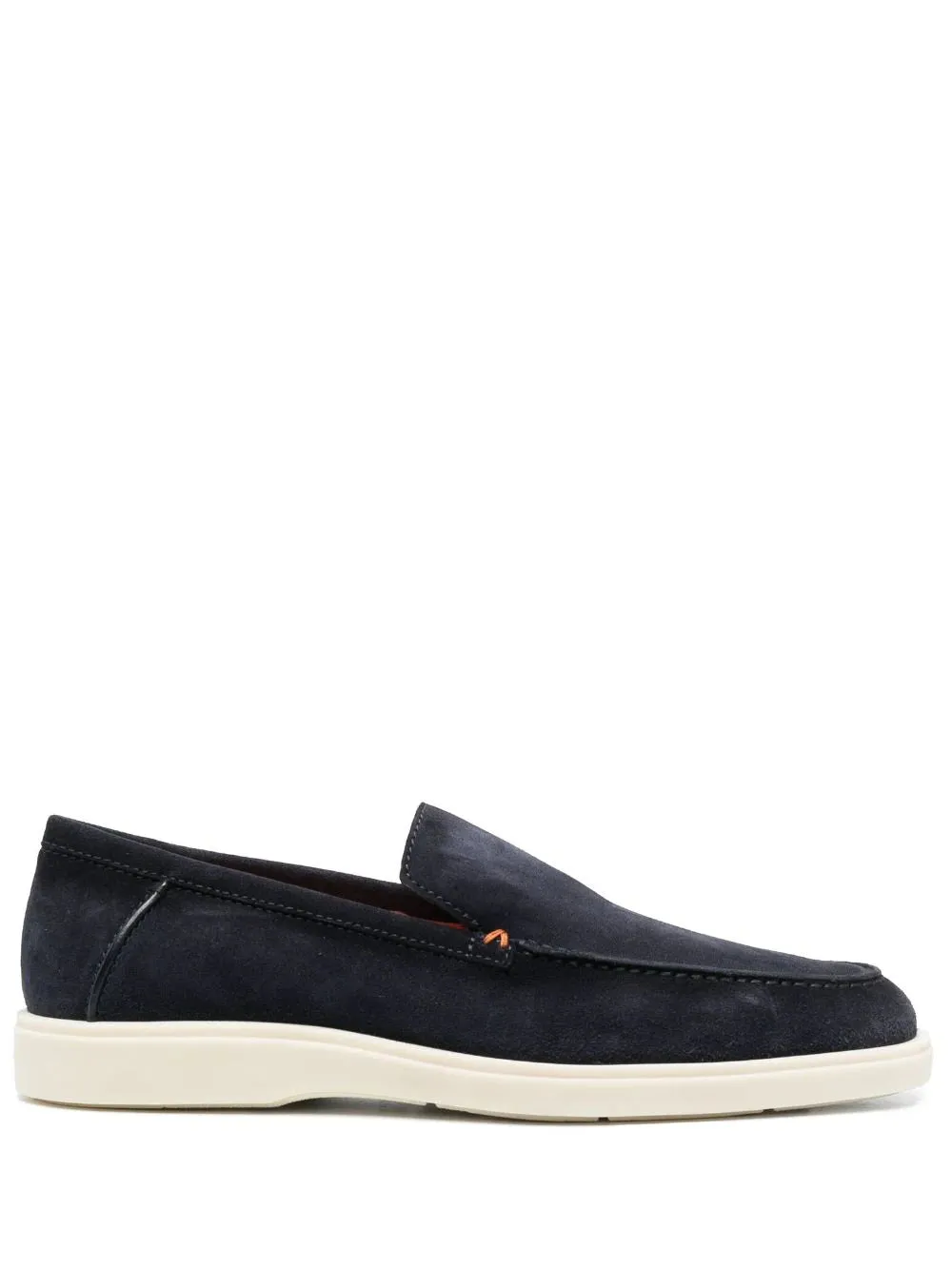 almond-toe suede loafers