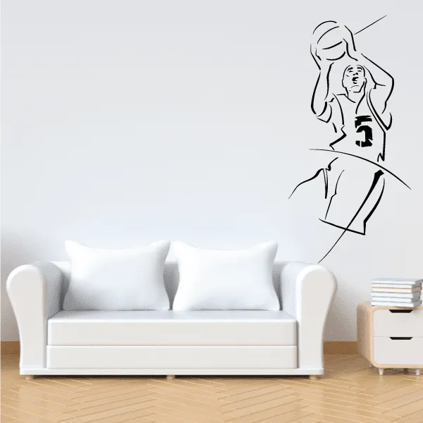 Basketball Step Back Jump Shot Action Decal