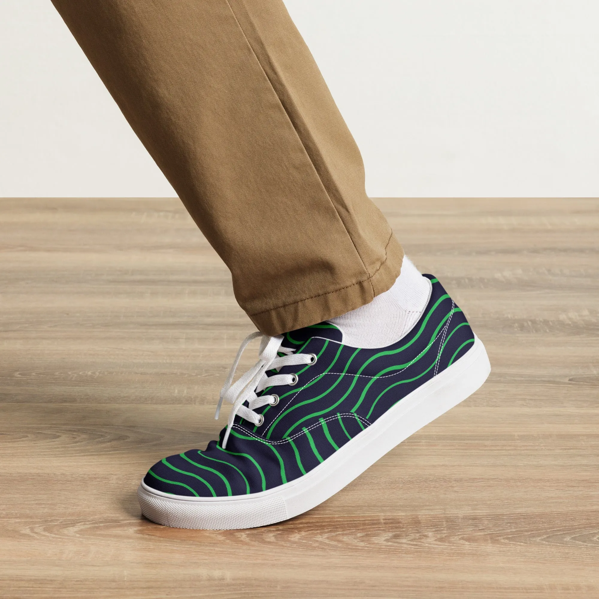 BE LIKE WATER Men’s Lace-Up Canvas Shoes