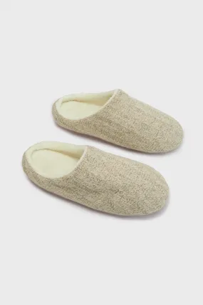 Beige Fleece Slip-ons