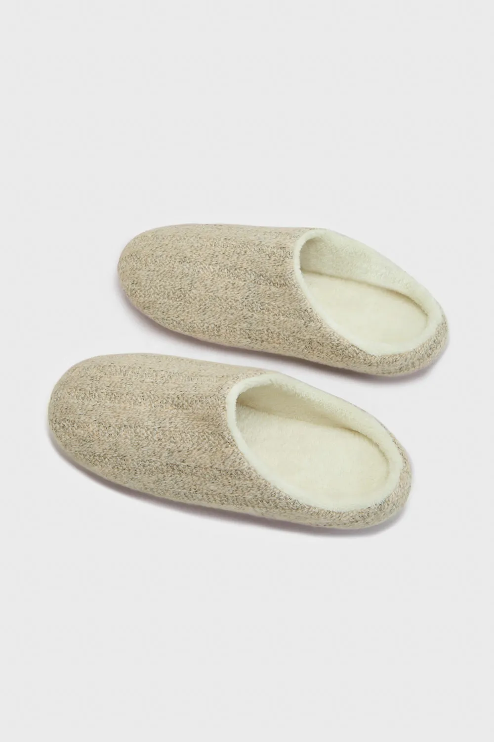 Beige Fleece Slip-ons