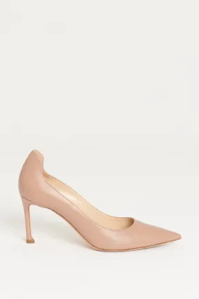 D-Moi Nude Pointed Toe Preowned Pumps Heels