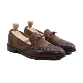 Dubnion - Men's Brown Calf Leather and Kid Suede Loafer
