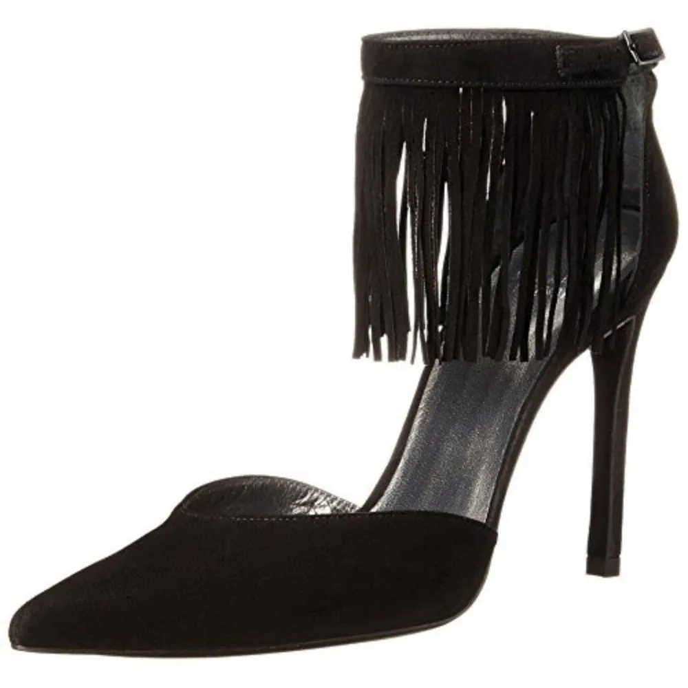 Fringelica Suede Stuart Weitzman Womens Slingback Pumps