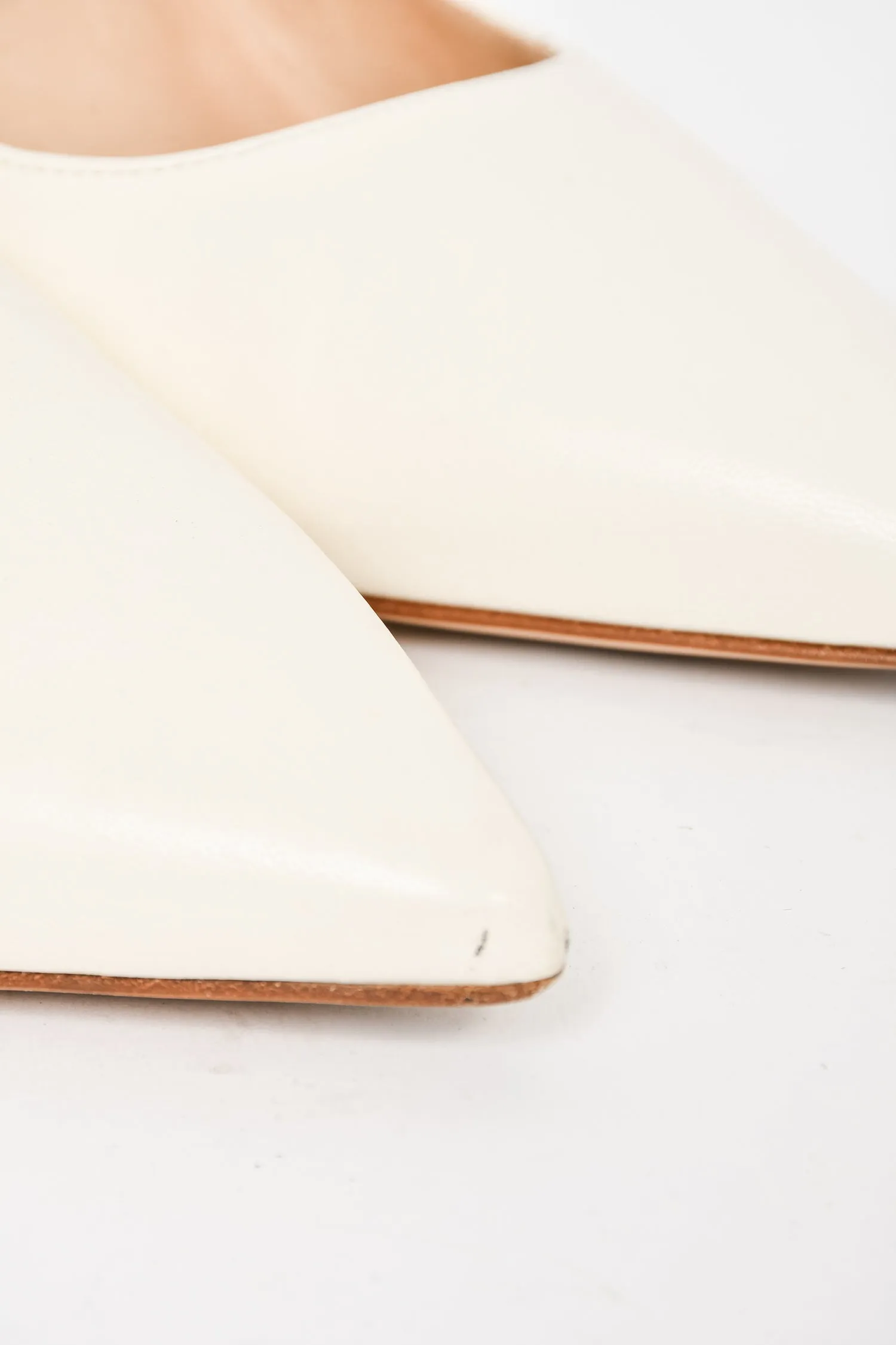 Gabriela Hearst Cream Pointed Toe Kitten Heels w/ Marble Heels sz 39.5