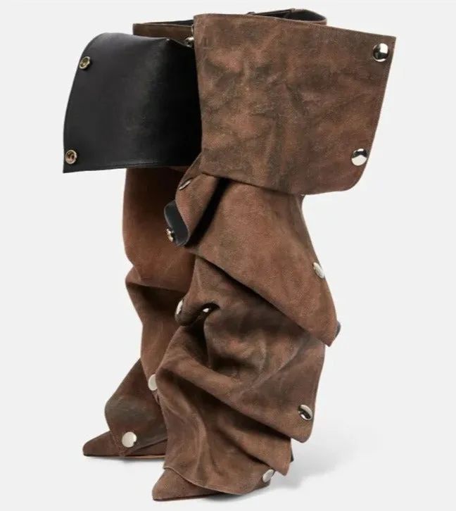 Generational Kiss Pointed Toe Knee High Boots