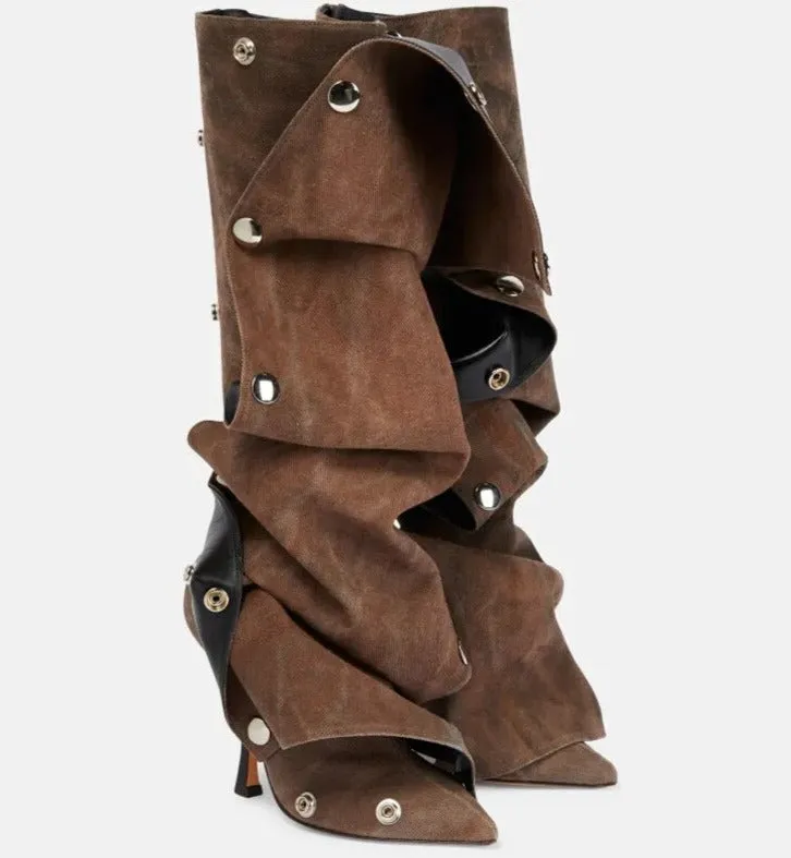 Generational Kiss Pointed Toe Knee High Boots