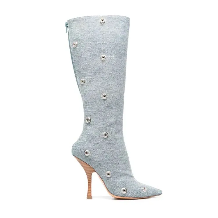 Generational Kiss Pointed Toe Knee High Boots