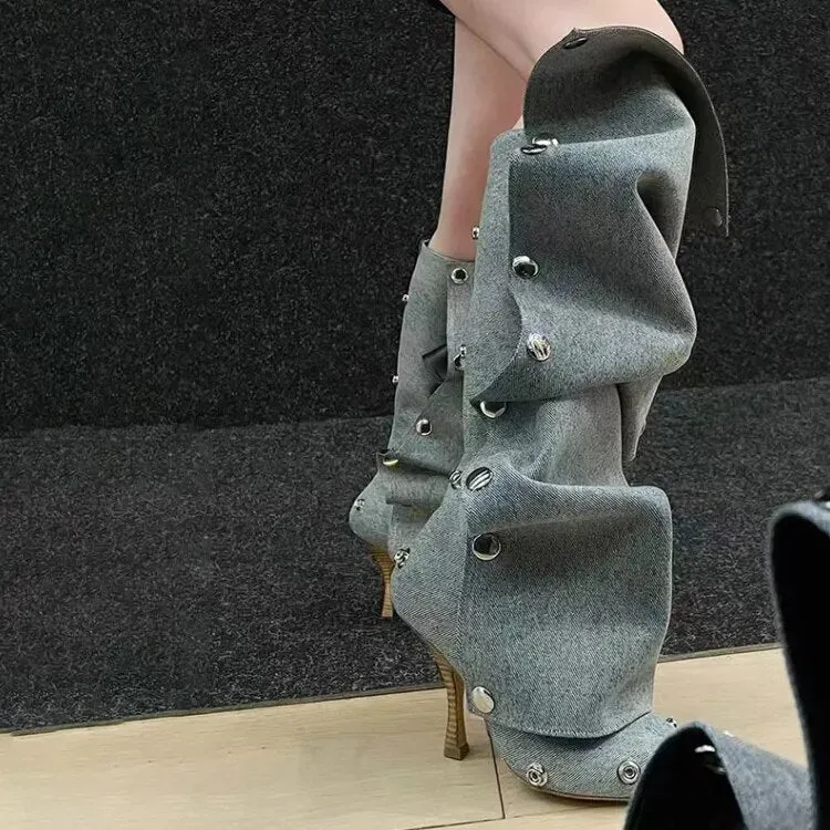Generational Kiss Pointed Toe Knee High Boots