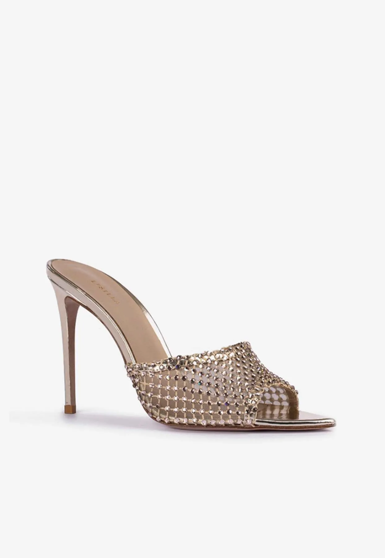 Gilda 110 Crystal-Embellished Metallic Sandals