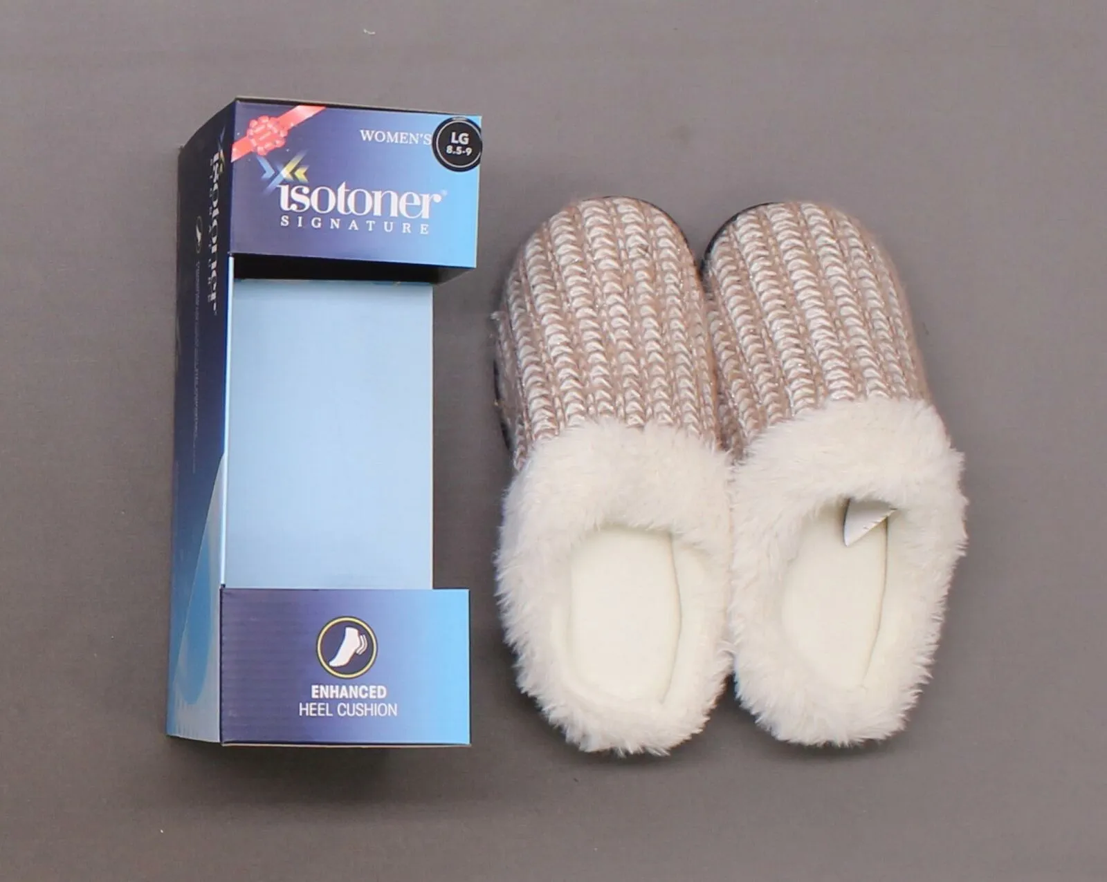 Isotoner Signature Women's Sweater Knit Hoodback Slippers