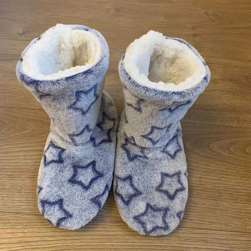 Ladies Slippers Boots Ankle Indoor Winter Shoes