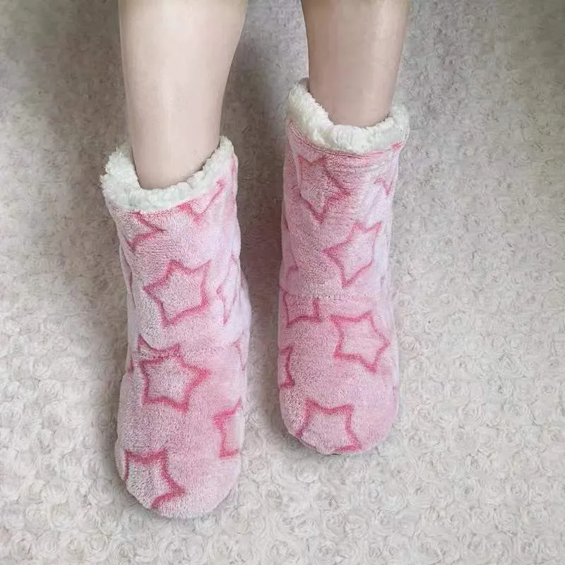 Ladies Slippers Boots Ankle Indoor Winter Shoes