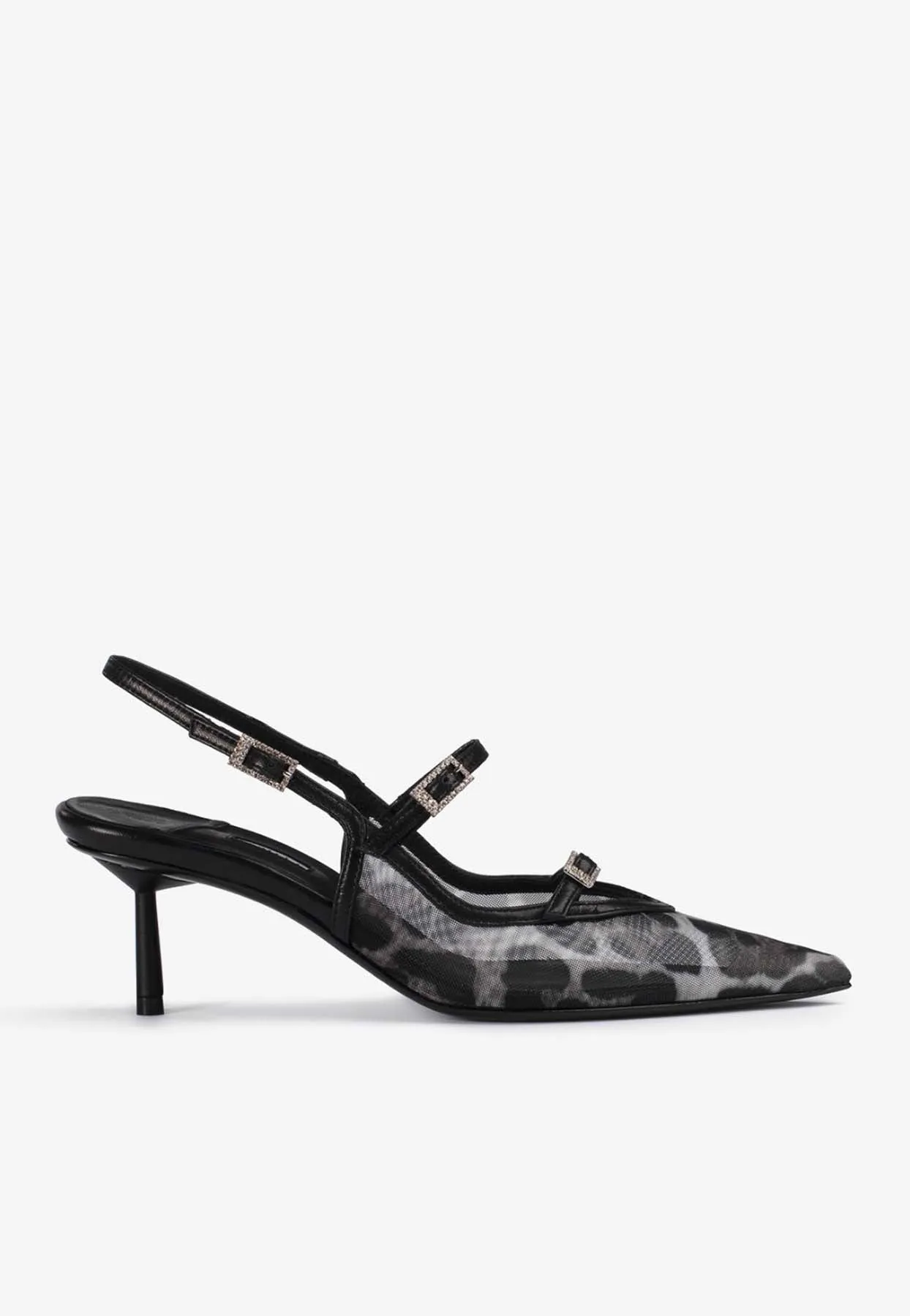 Morgana 60 Leopard-Print Mesh Pumps