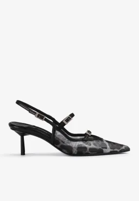 Morgana 60 Leopard-Print Mesh Pumps