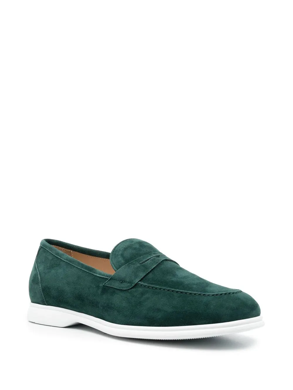 penny slot suede loafers