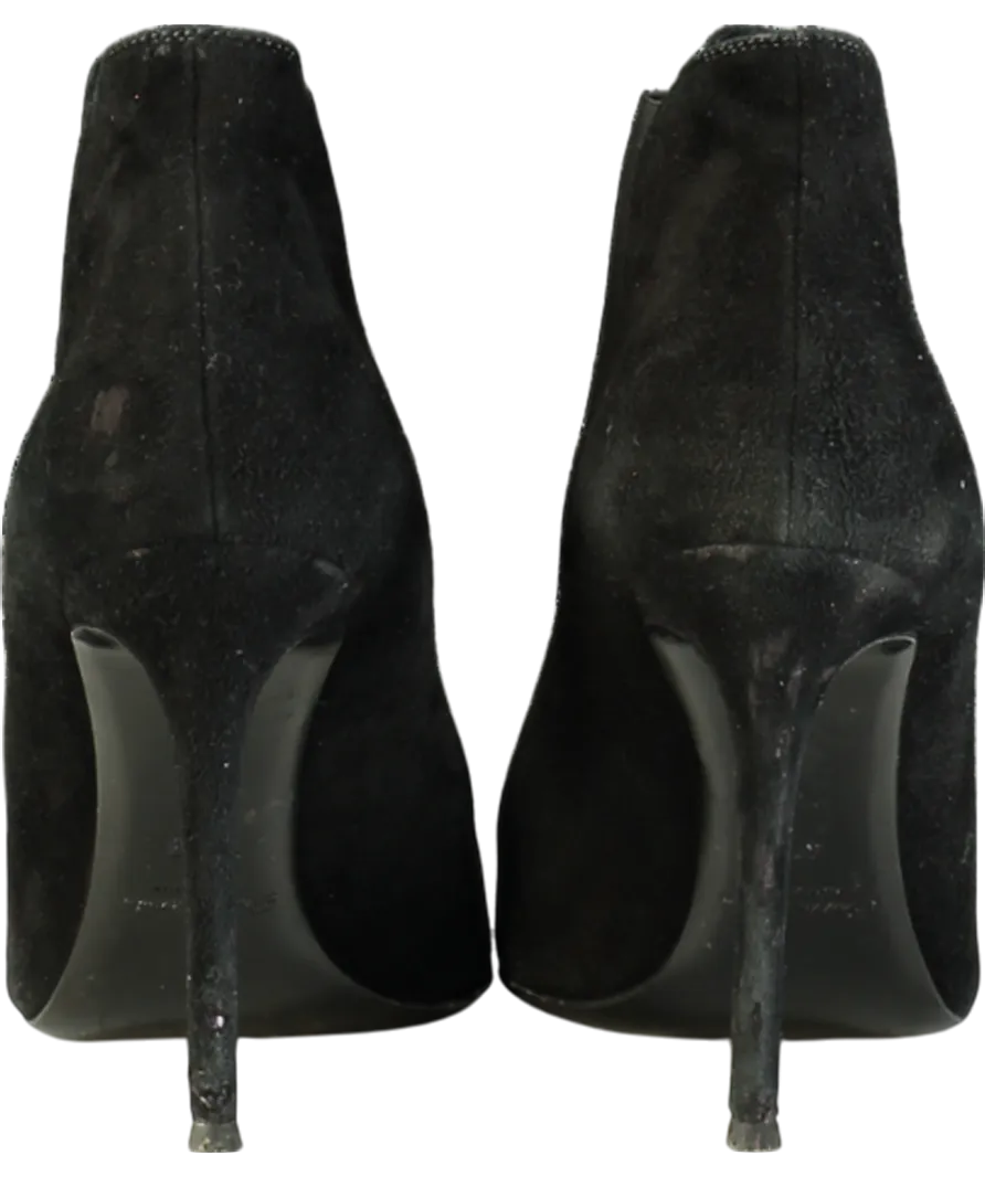 Ralph Lauren Black Suede Pointed Boot Heels UK 8 EU 41 👠