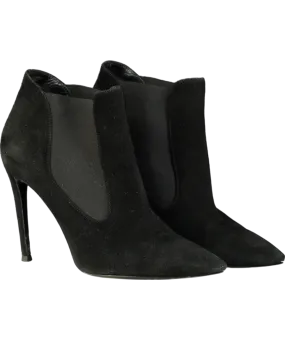 Ralph Lauren Black Suede Pointed Boot Heels UK 8 EU 41 👠