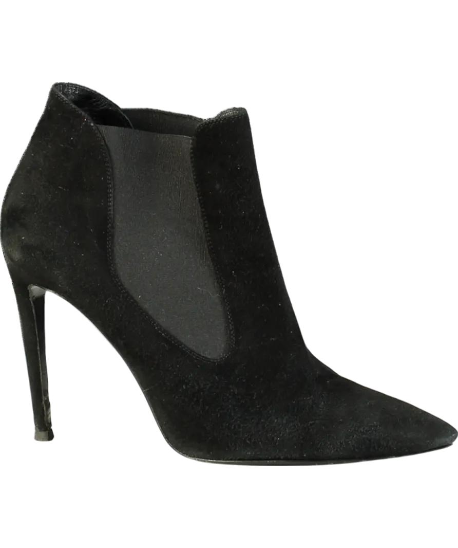 Ralph Lauren Black Suede Pointed Boot Heels UK 8 EU 41 👠