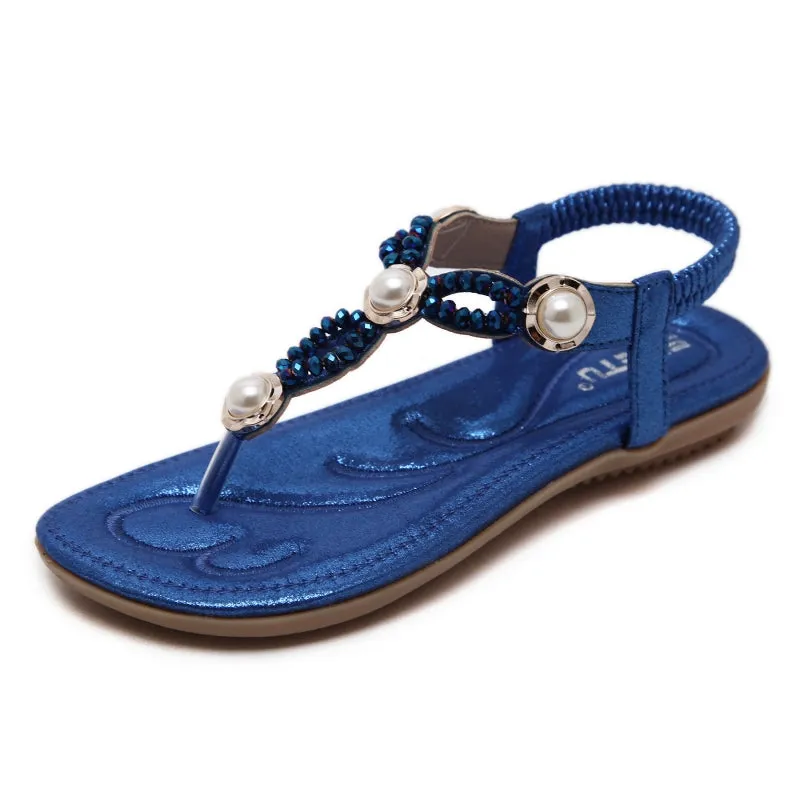 SIKETU | Sparkly Flat Rhinestone Flip Flops for Ladies