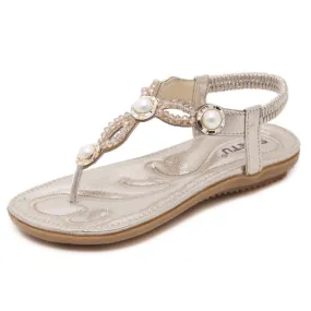 SIKETU | Sparkly Flat Rhinestone Flip Flops for Ladies