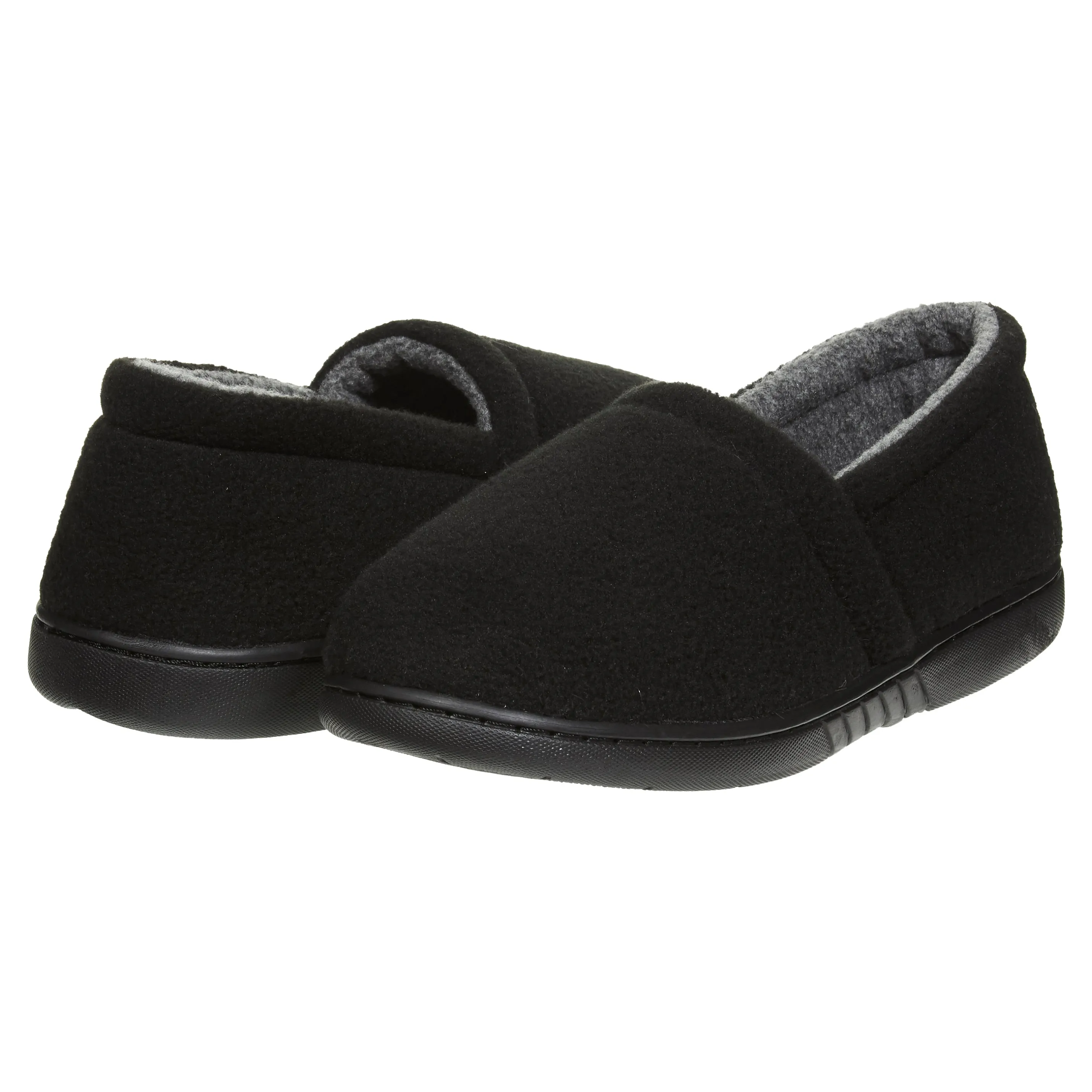 Skysole Kids Boys Fleece A-Line Slippers with Rugged Outsoles
