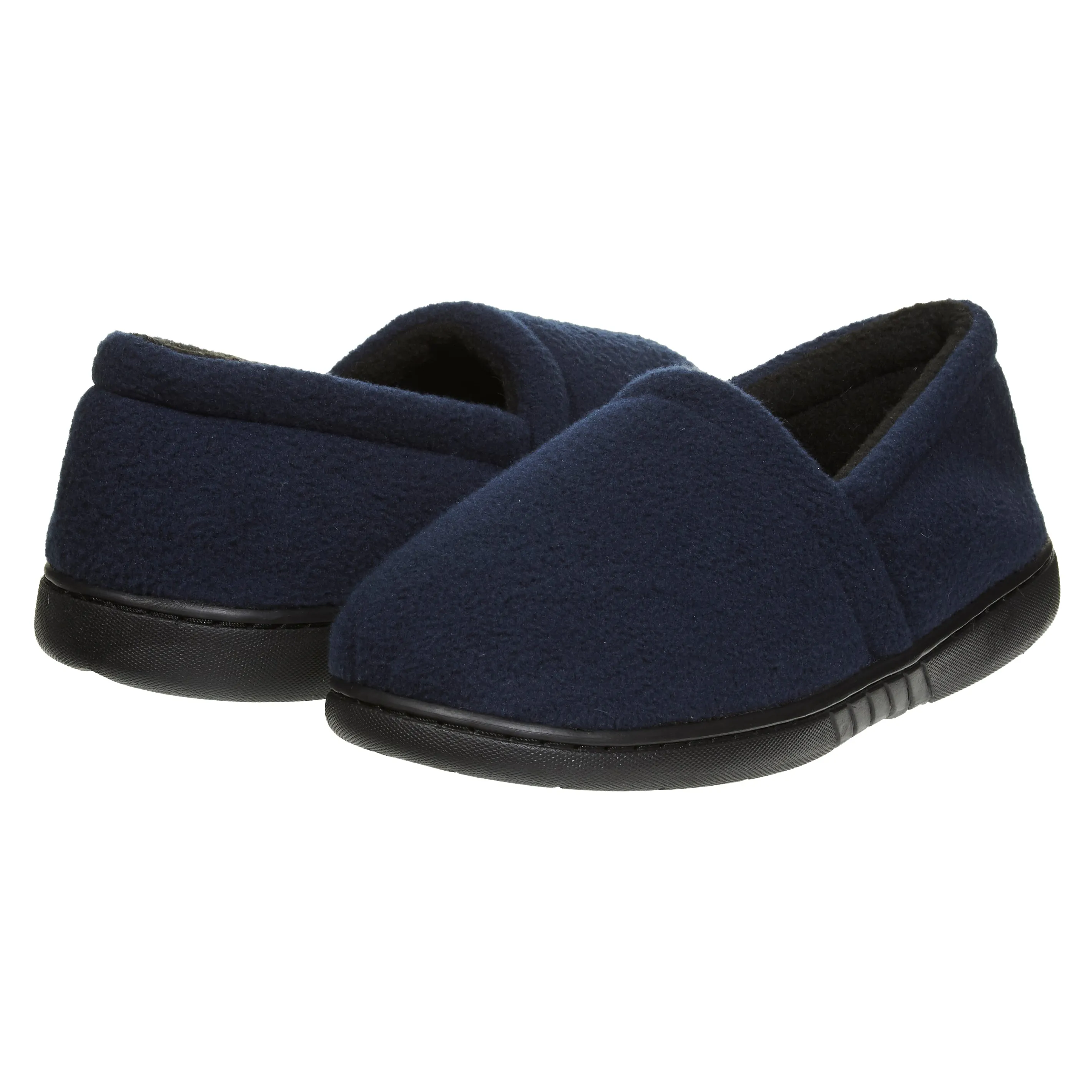 Skysole Kids Boys Fleece A-Line Slippers with Rugged Outsoles