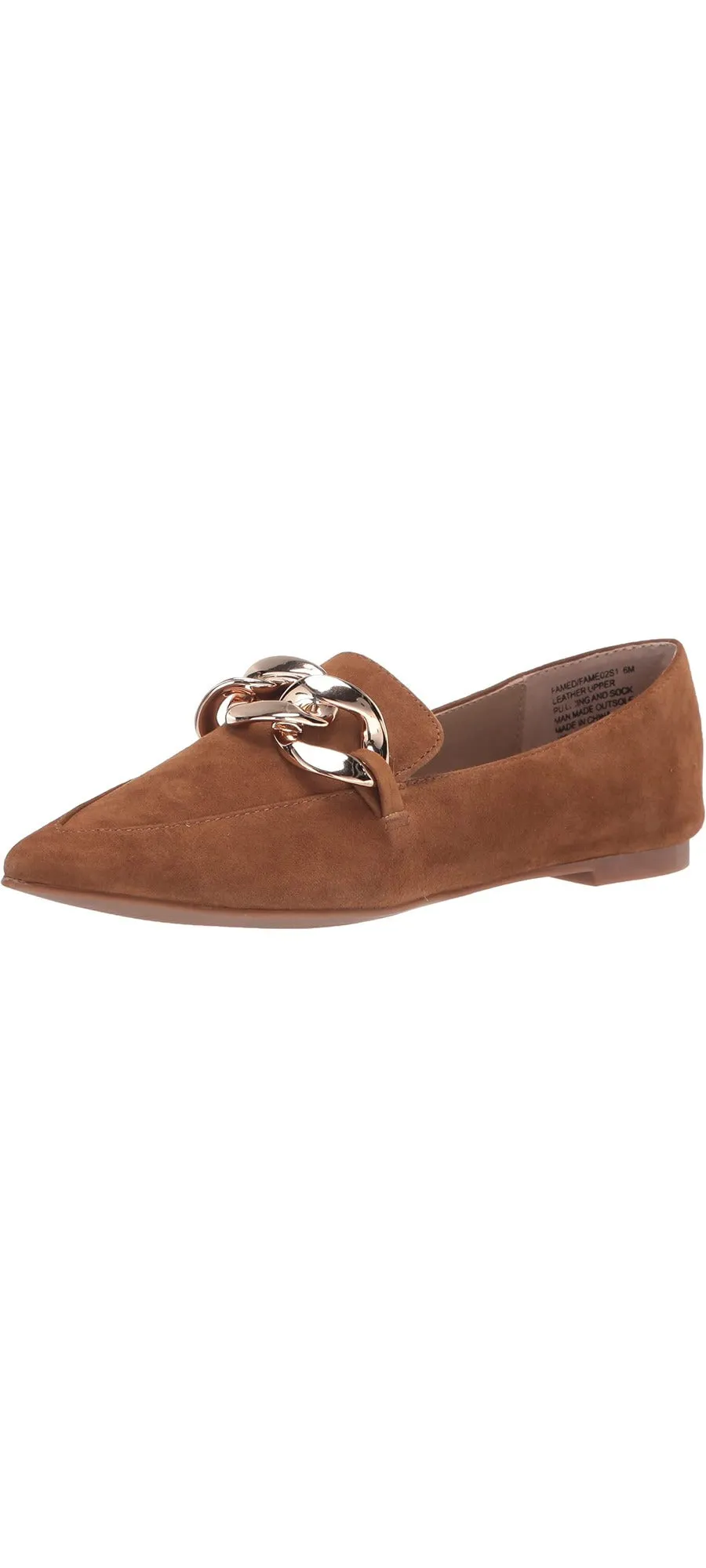 Steve Madden Flourish Cognac Slip On Pointed Toe Suede Embellished Loafers