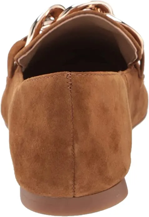 Steve Madden Flourish Cognac Slip On Pointed Toe Suede Embellished Loafers