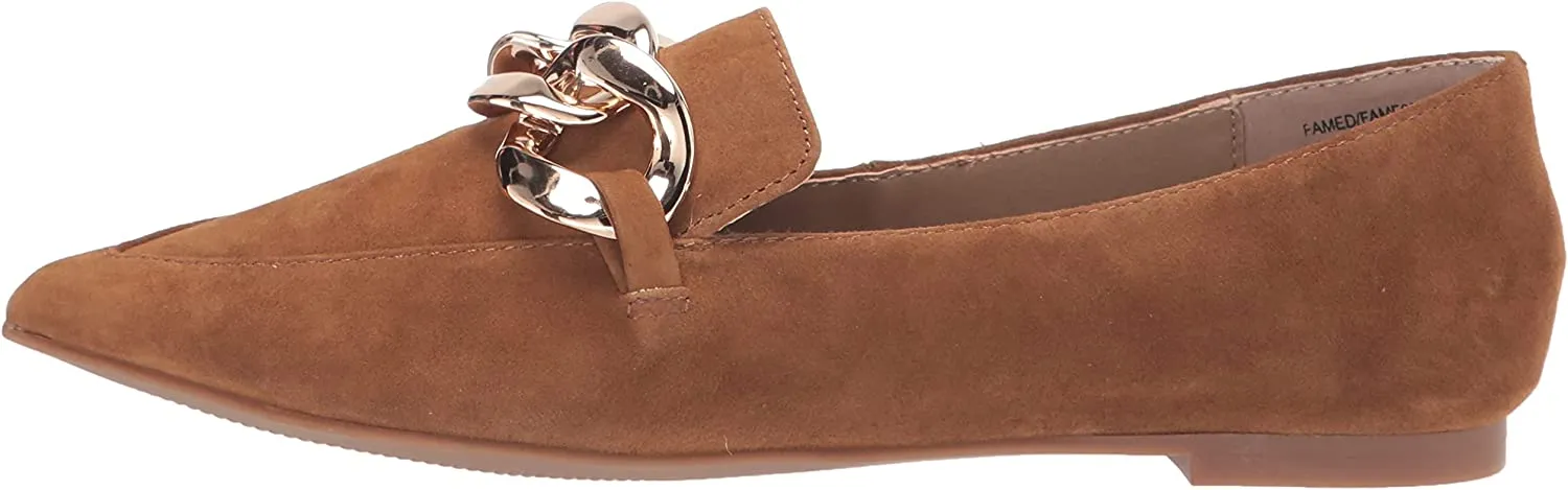 Steve Madden Flourish Cognac Slip On Pointed Toe Suede Embellished Loafers