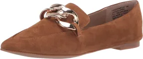 Steve Madden Flourish Cognac Slip On Pointed Toe Suede Embellished Loafers