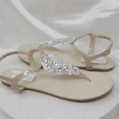 Wedding Sandals with Sparkling Crystal Design
