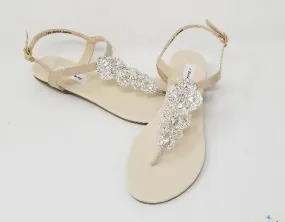 Wedding Sandals with Sparkling Crystal Design