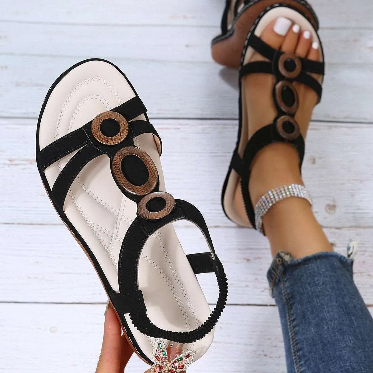 Women’s Bohemian Sandals with Ankle Strap
